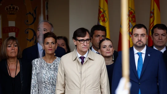 El presidente de Cataluña, Salvador Illa, en el desfile del Día de la Fiesta Nacional. El presidente de Cataluña, Salvador Illa, en el desfile del Día de la Fiesta Nacional.