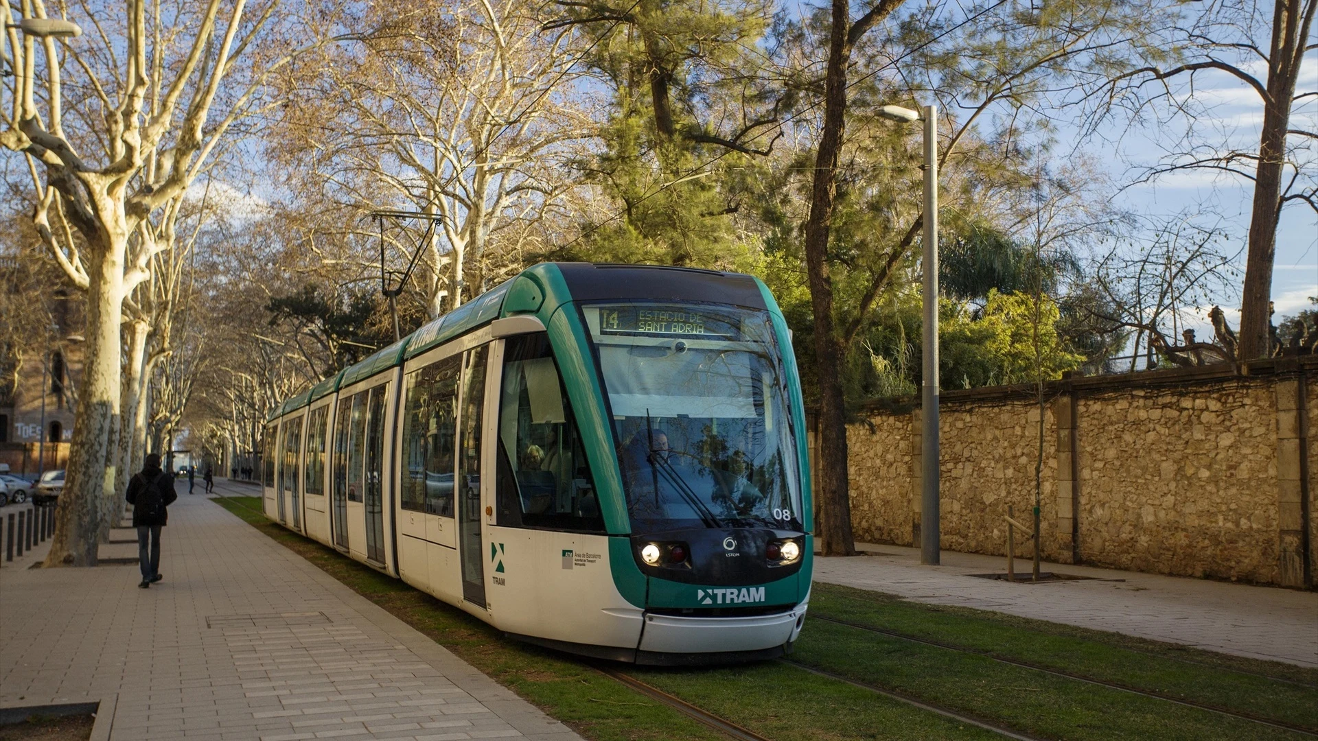 Foto de archivo del tranvía de Barcelona