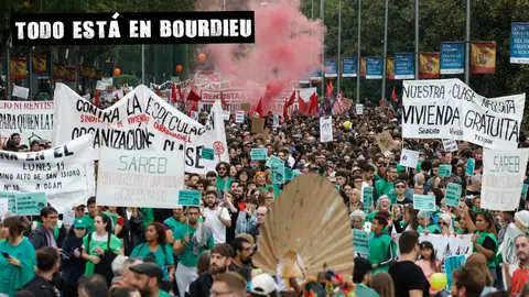 Manifestación de este domingo en Madrid en reclamo de medidas eficientes que ayuden a contener el precio de la vivienda en alquiler.  Manifestación de este domingo en Madrid en reclamo de medidas eficientes que ayuden a contener el precio de la vivienda en alquiler.