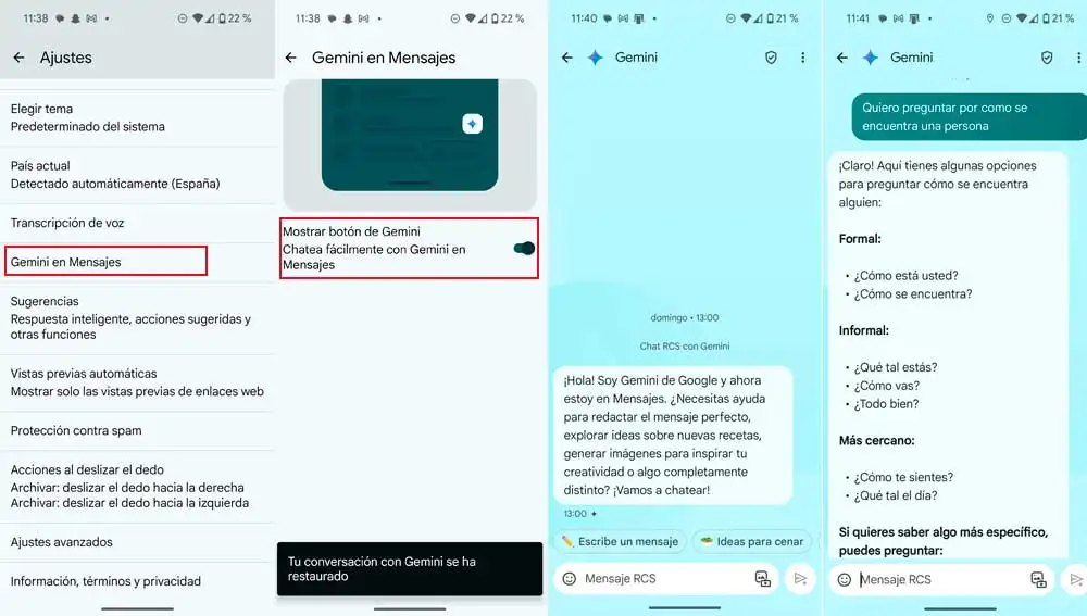 Así puedes chatear con Gemini desde Google Mensajes Así puedes chatear con Gemini desde Google Mensajes