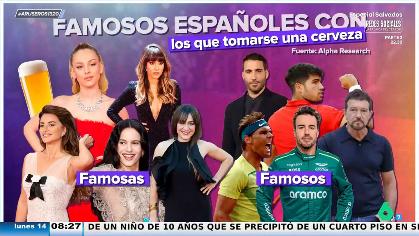 Ester Expósito, Miguel Ángel Silvestre o Rafa Nadal, entre los favoritos de los españoles para irse de cervezas Ester Expósito, Miguel Ángel Silvestre o Rafa Nadal, entre los favoritos de los españoles para irse de cervezas