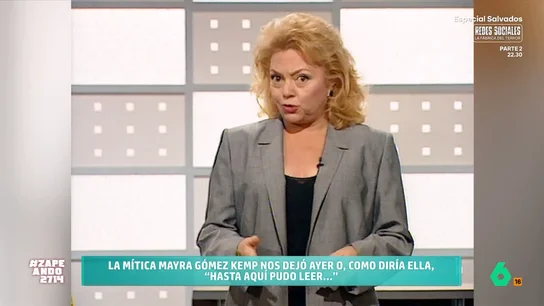 Zapeando rinde homenaje a la legendaria Mayra Gómez Kemp con un 'especial' del 'Un, Dos, Tres' Zapeando rinde homenaje a la legendaria Mayra Gómez Kemp con un 'especial' del 'Un, Dos, Tres'