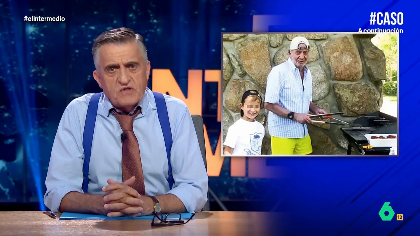 Wyoming, al rey Juan Carlos: "En España ya sabe que somos muy aficionados al choriceo, ¿verdad, bribón?" Wyoming reacciona en este vídeo de El Intermedio a una nueva remesa de audios del rey Juan Carlos en sus charlas con Bárbara Rey, donde en esta ocasión hablaba de "chorizos" en el Gobierno de Felipe González.