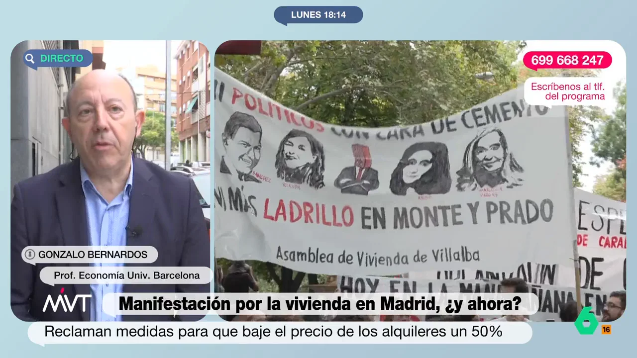 Gonzalo Bernardos: "Todas las medidas que se están tomando sobre la vivienda están dirigidas a ganar votos"