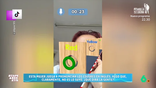 Una mujer las pasa canutas para pronunciar 'red' en un juego de TikTok: "Se trataba de decir 'red' no de croar" La señora no duda en enfrentarse a un juego en inglés y, a pesar de sus dificultades, sube el vídeo a sus redes sociales, lo que ha provocado numerosos de comentarios.
