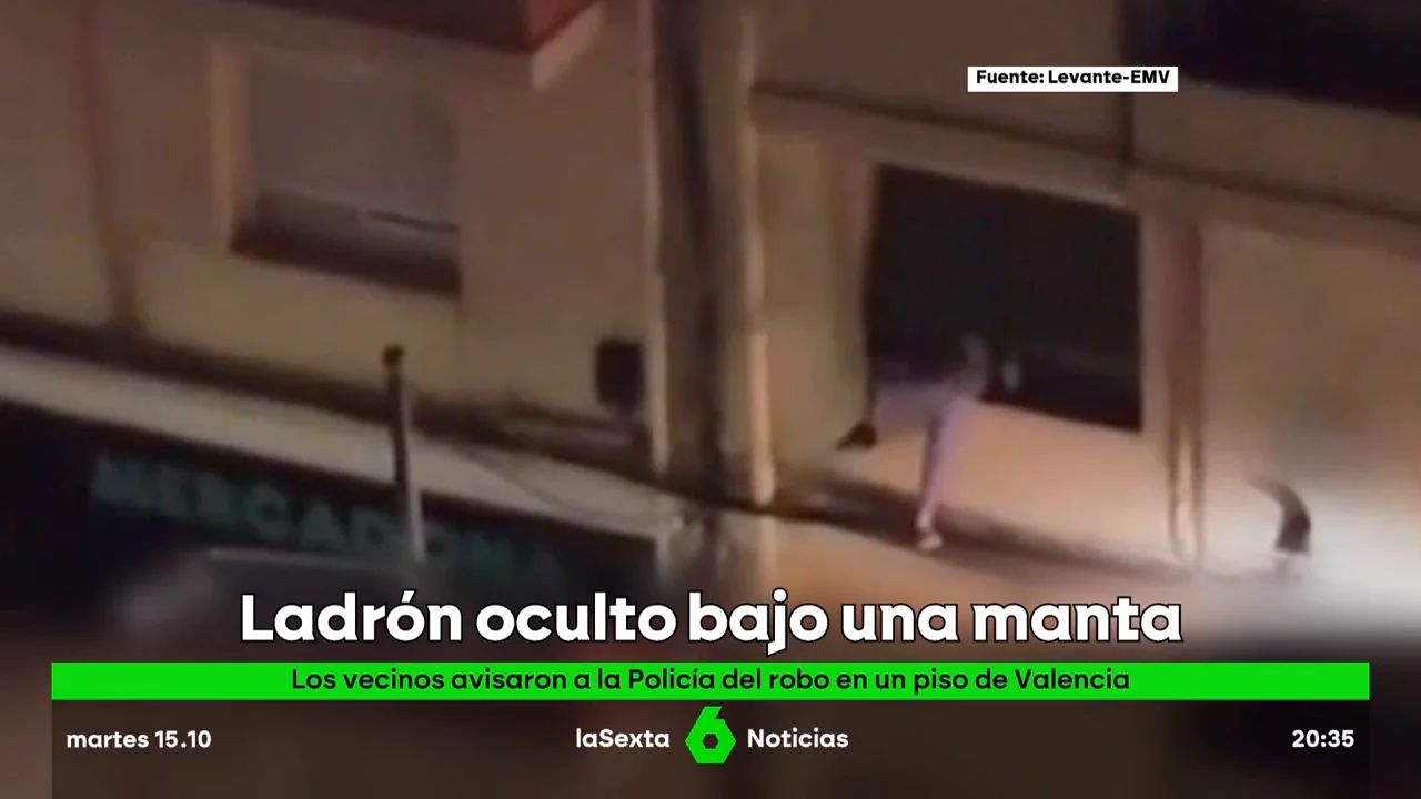 Detenido un ladrón en Valencia que fue visto escalando una fachada para robar y se escondió bajo una manta Detenido un ladrón en Valencia que fue visto escalando una fachada para robar y se escondió bajo una manta