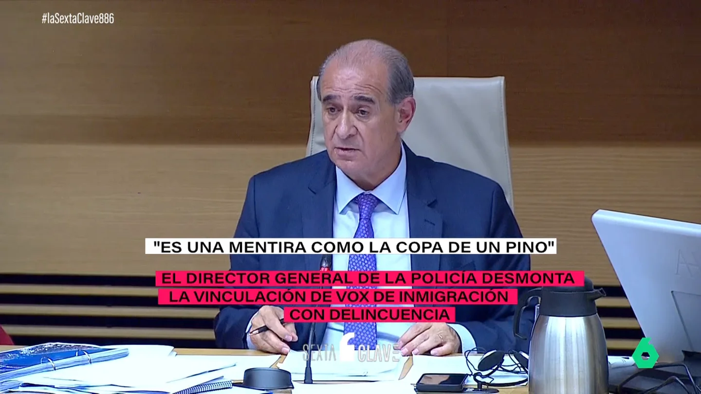 La Policía Nacional desmiente a Vox por asociar la delincuencia con la migración: "Es una mentira como la copa de un pino" La Policía Nacional desmiente a Vox por asociar la delincuencia con la migración: "Es una mentira como la copa de un pino"
