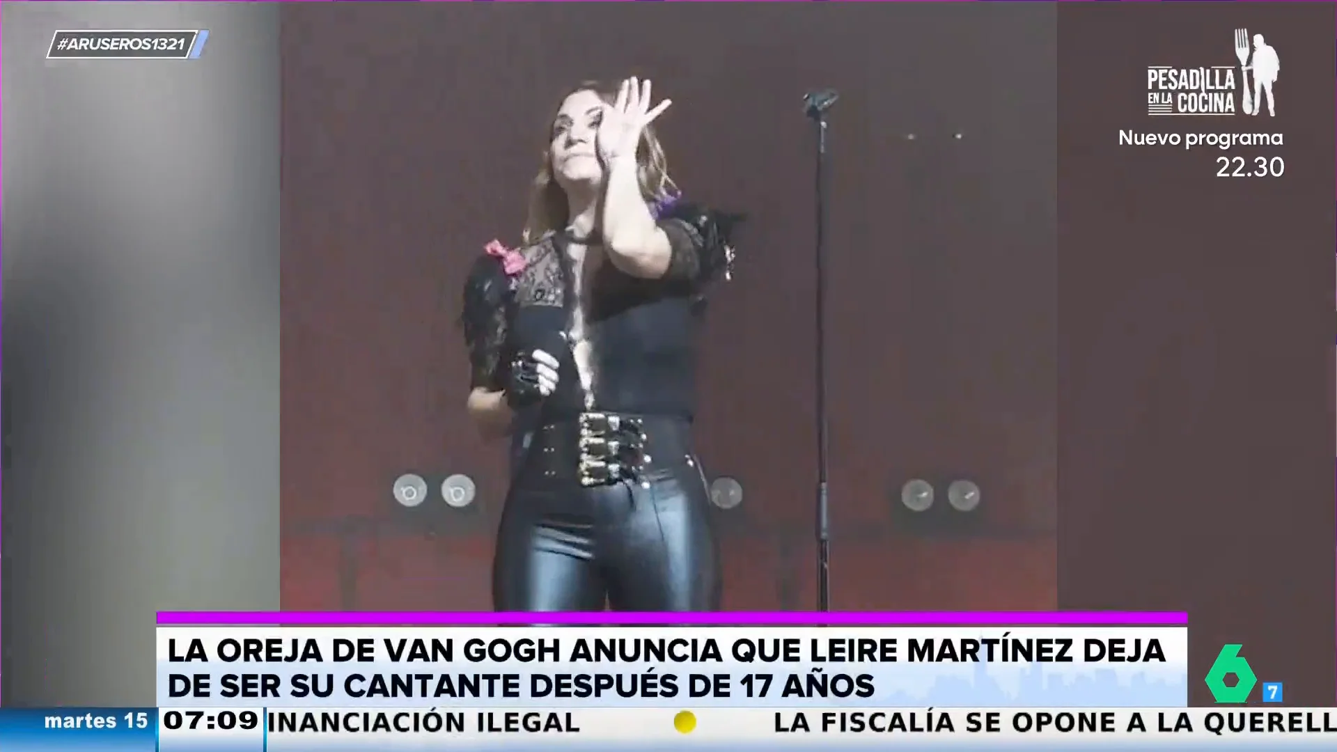 Las lágrimas de Leire Martínez cantando 'Rosas' en su último concierto con 'La Oreja de Van Gogh'