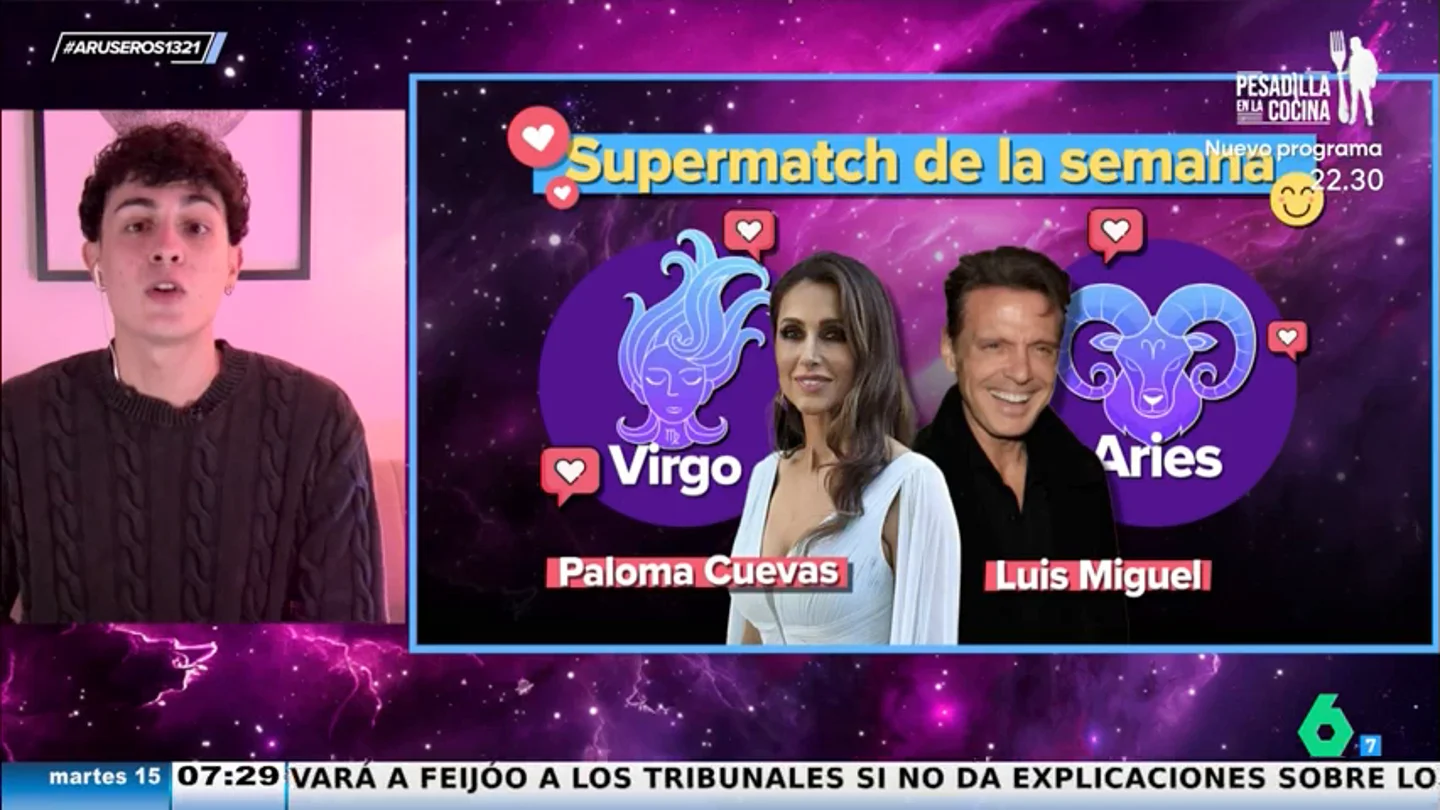 Jabifus analiza el "supermatch" de la semana con Luis Miguel (Aries) y Paloma Cuevas (Virgo): "A priori, no veo boda" Jabifus analiza el "supermatch" de la semana con Luis Miguel (Aries) y Paloma Cuevas (Virgo): "A priori, no veo boda"