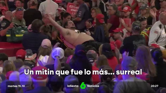 Ave Marías, desmayos y bailes: el surrealista mitin de Trump Ave Marías, desmayos y bailes: el surrealista mitin de Trump