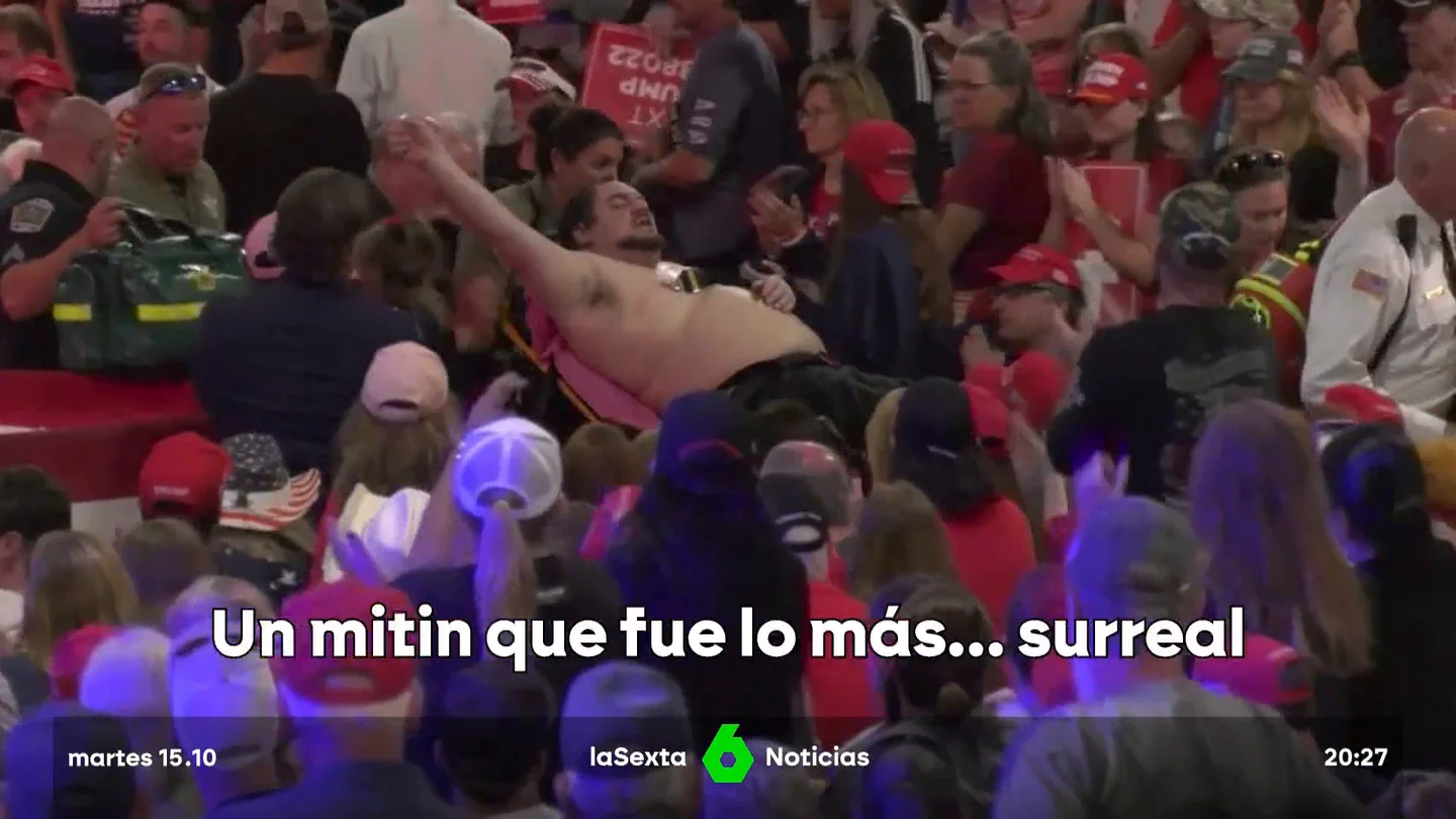 Ave Marías, desmayos y bailes: el surrealista mitin de Trump Ave Marías, desmayos y bailes: el surrealista mitin de Trump