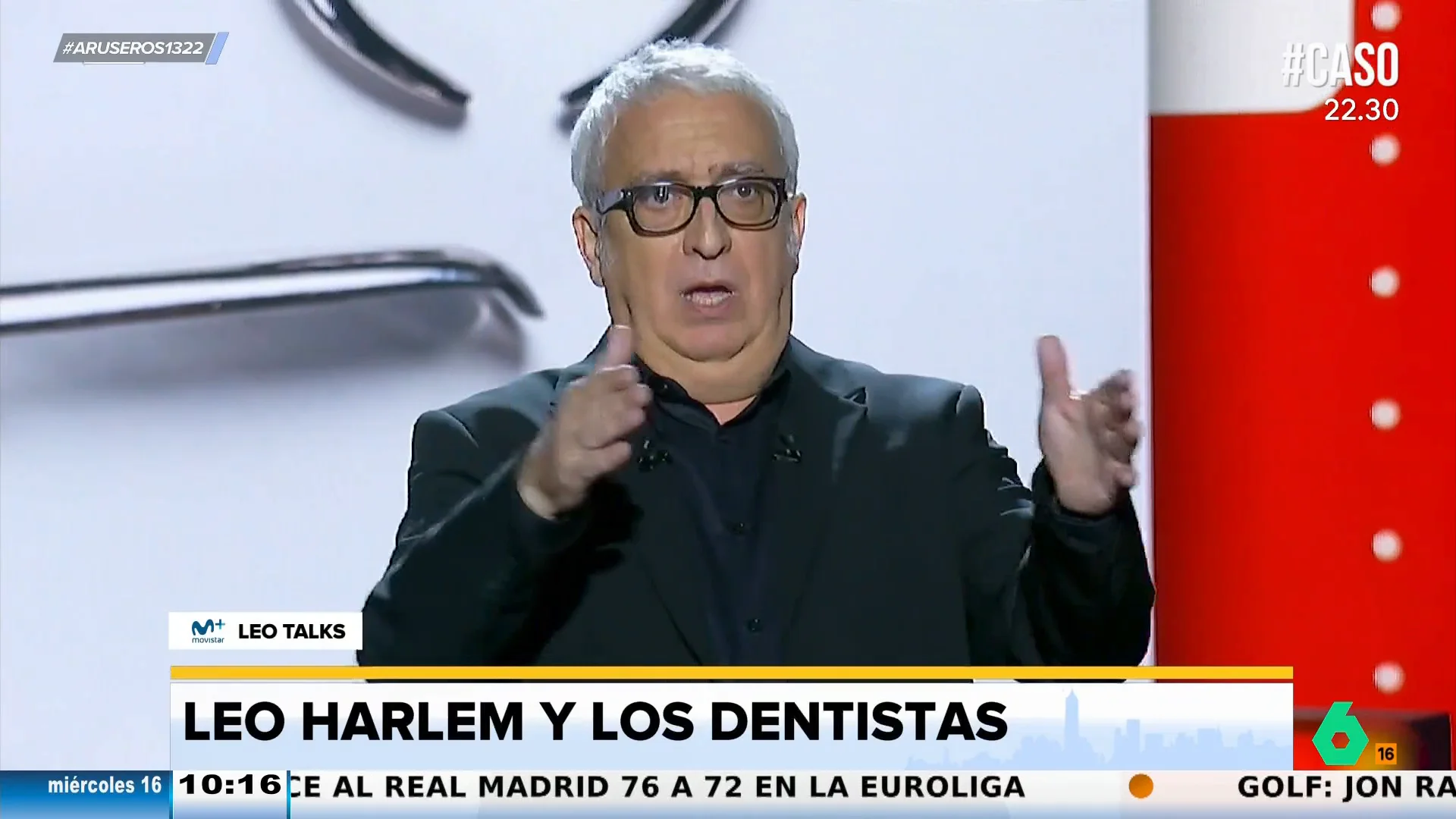 Leo Harlem, del ruido de los instrumentos del dentista: "Vengo a que me pongan un empaste, no una estantería"