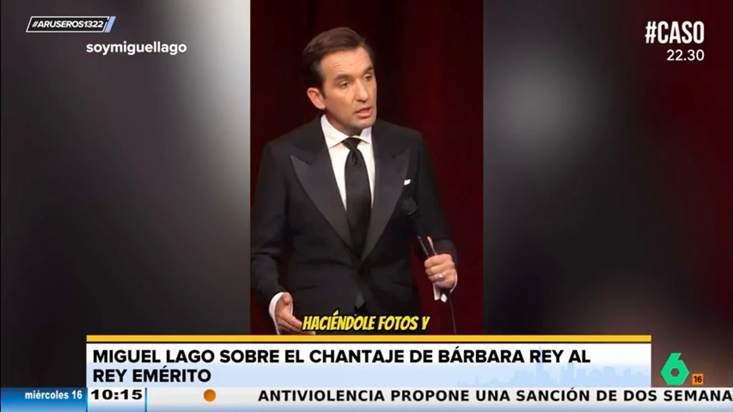 Miguel Lago, sobre el rey Juan Carlos y Bárbara Rey: "Si llega a estar en casa con Sofía no le graban" Miguel Lago, sobre el rey Juan Carlos y Bárbara Rey: "Si llega a estar en casa con Sofía no le graban"