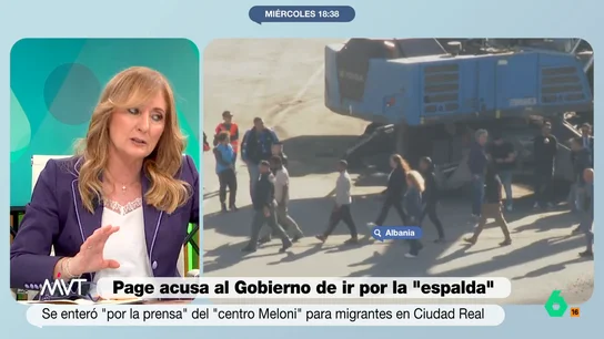 El choque entre Alan Barroso y Mayte Alcaraz sobre el centro para migrantes de Ciudad Real "Si el señor Sánchez quiere llevar a Ciudad Real a unos barracones, por mucho que estén en territorio europeo, ¿te parece eso bien?", pregunta Mayte Alcaraz a Alan Barroso, que le responde en este vídeo de Más Vale Tarde.