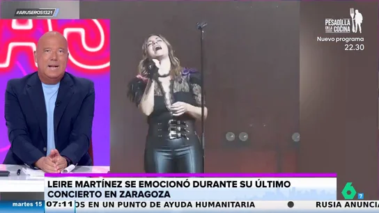 Las lágrimas de Leire Martínez cantando 'Rosas' en su último concierto con 'La Oreja de Van Gogh' Alfonso Arús, sobre la marcha de Leire Martínez de 'La Oreja de Van Gogh': "Es evidente que ha sufrido ninguneo"