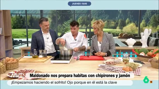 Carlos Maldonado cocina habas con jamón y chipirones Carlos Maldonado cocina habas con jamón y chipirones