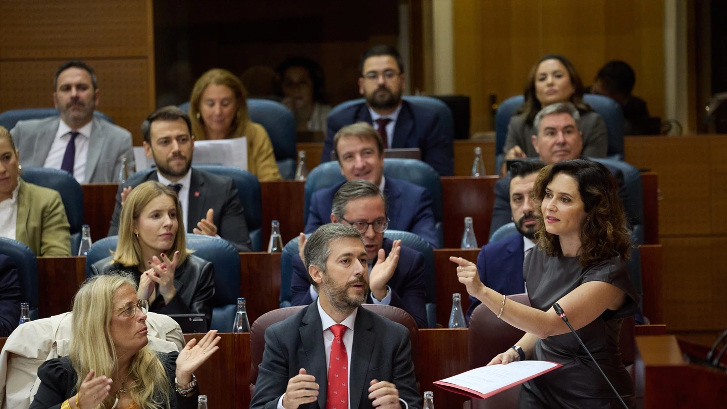 La presidenta de la Comunidad de Madrid, Isabel Díaz Ayuso, durante un pleno en la Asamblea de Madrid. La presidenta de la Comunidad de Madrid, Isabel Díaz Ayuso, durante un pleno en la Asamblea de Madrid.