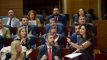 La presidenta de la Comunidad de Madrid, Isabel Díaz Ayuso, durante un pleno en la Asamblea de Madrid.