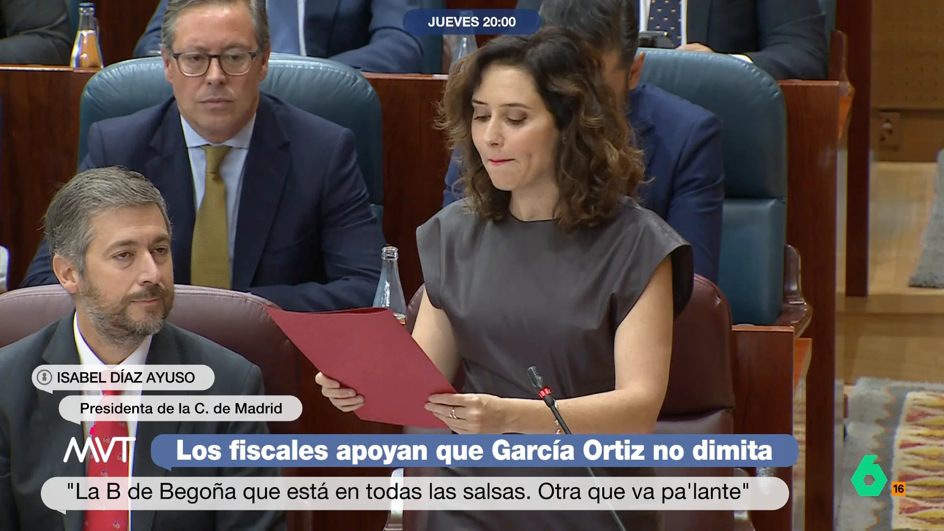 "Pedro Sánchez también irá p'alante", aseguraba Isabel Díaz Ayuso durante un bronco debate con el PSOE sobre los casos de corrupción en la Asamblea de Madrid. La respuesta de Iñaki López, en este vídeo.