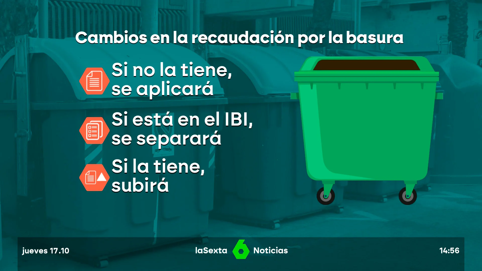 Aumenta la tasa de basuras en toda España: los ayuntamientos deberán incrementar el coste un 150% a partir de 2025