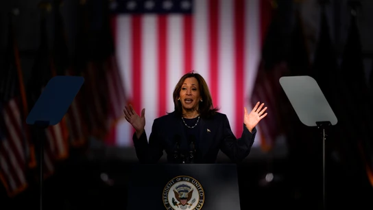 Kamala Harris, durante un acto de campaña Kamala Harris, durante un acto de campaña