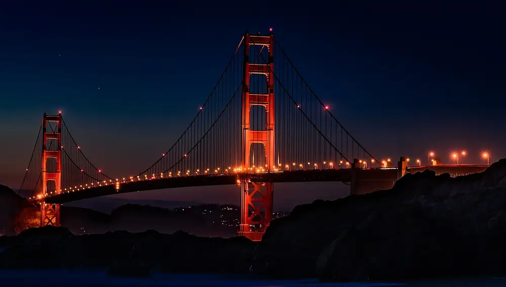 Golden Gate por la noche, San Francisco Golden Gate por la noche, San Francisco