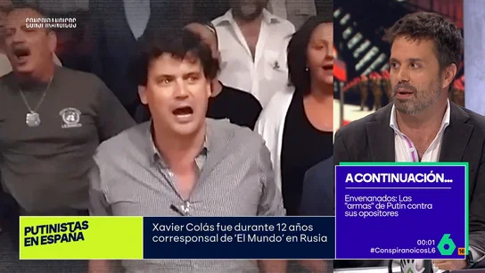 Xavier Colás analiza los mensajes de los 'putinistas' en España Xavier Colás, excorresponsal en Rusia, luego expulsado, explica cómo son los mensajes de los voceros del Kremlin en España, desde el falangista Rocafort, a Helena Villar, "preocupada por el imperialismo americano, pero no por el ruso".