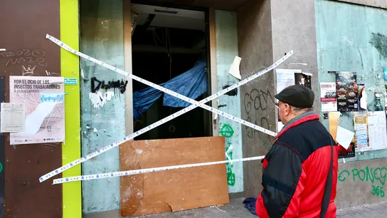 Incendio en una antigua entidad bancaria en Logroño. Incendio en una antigua entidad bancaria en Logroño.