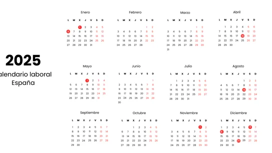 Calendario laboral de España 2025: los festivos comunes y los autonómicos Calendario laboral de España 2025: los festivos comunes y los autonómicos