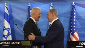 Foto archivo del presidente israelí, Benjamín Netanyahu, y el presidente de EEUU, Joe Biden 