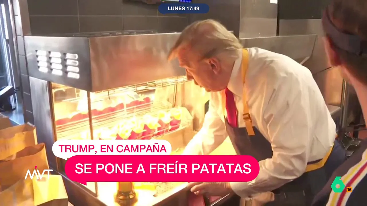 Iñaki López, al ver a Trump trabajando en un McDonald's: "Igual va a Springfield a freír gatos..."