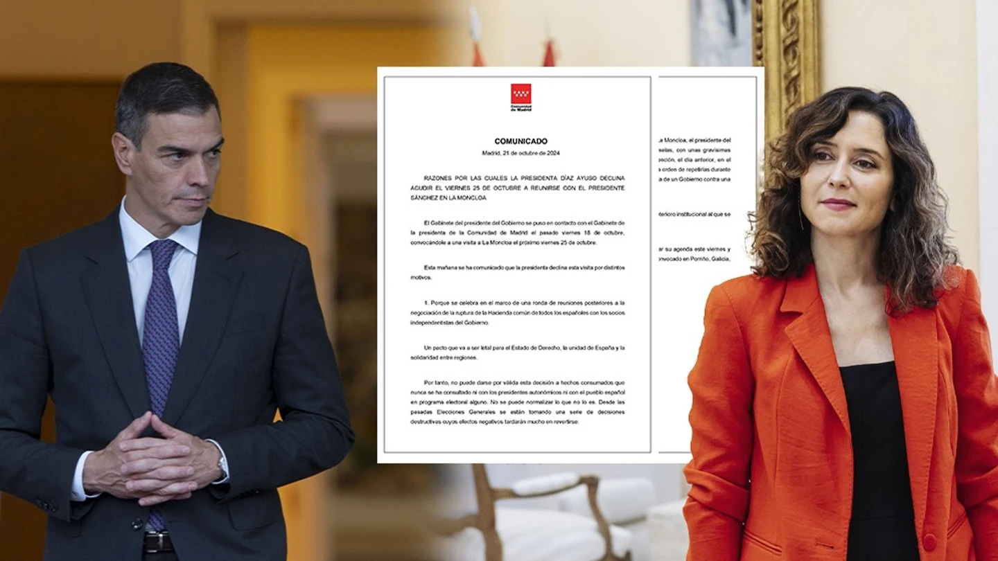 Comunicado de Ayuso contra el presidente Sánchez Comunicado de Ayuso contra el presidente Sánchez