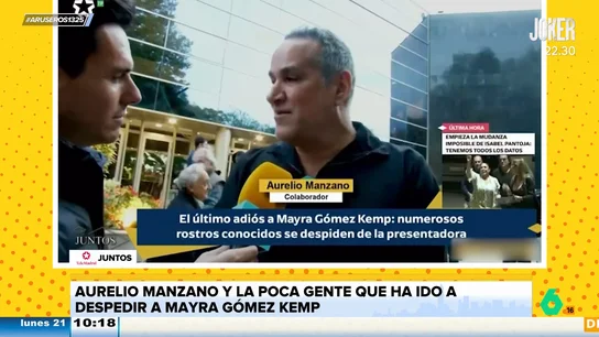 Aurelio Manzano, a los 'amigos' de Mayra Gómez Kemp: "No los he visto aquí" Aurelio Manzano, a los 'amigos' de Mayra Gómez Kemp: "No los he visto aquí"