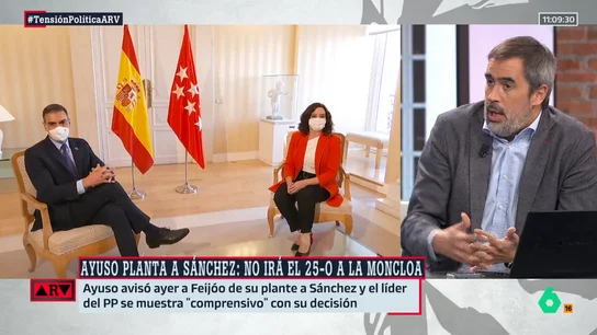 Carlos Cué, tras plantar Ayuso a Sánchez: "Está dejando fatal a Feijóo y está haciendo un favor al Gobierno" Carlos Cué, tras plantar Ayuso a Sánchez: "Está dejando fatal a Feijóo y está haciendo un favor al Gobierno"