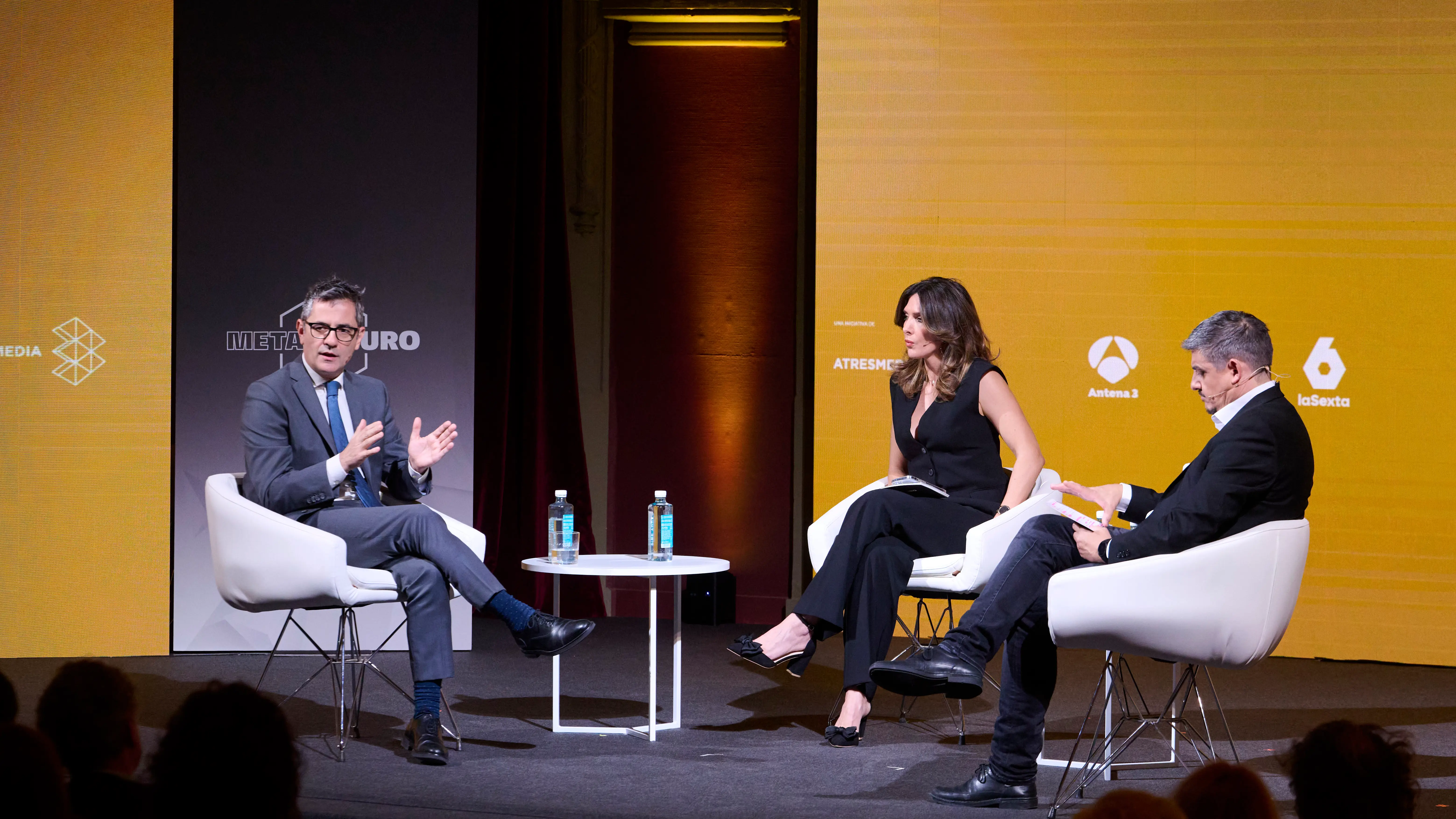 Félix Bolaños, Verónica Sanz y Alfonso Pérez Medina, en Metafuturo. 