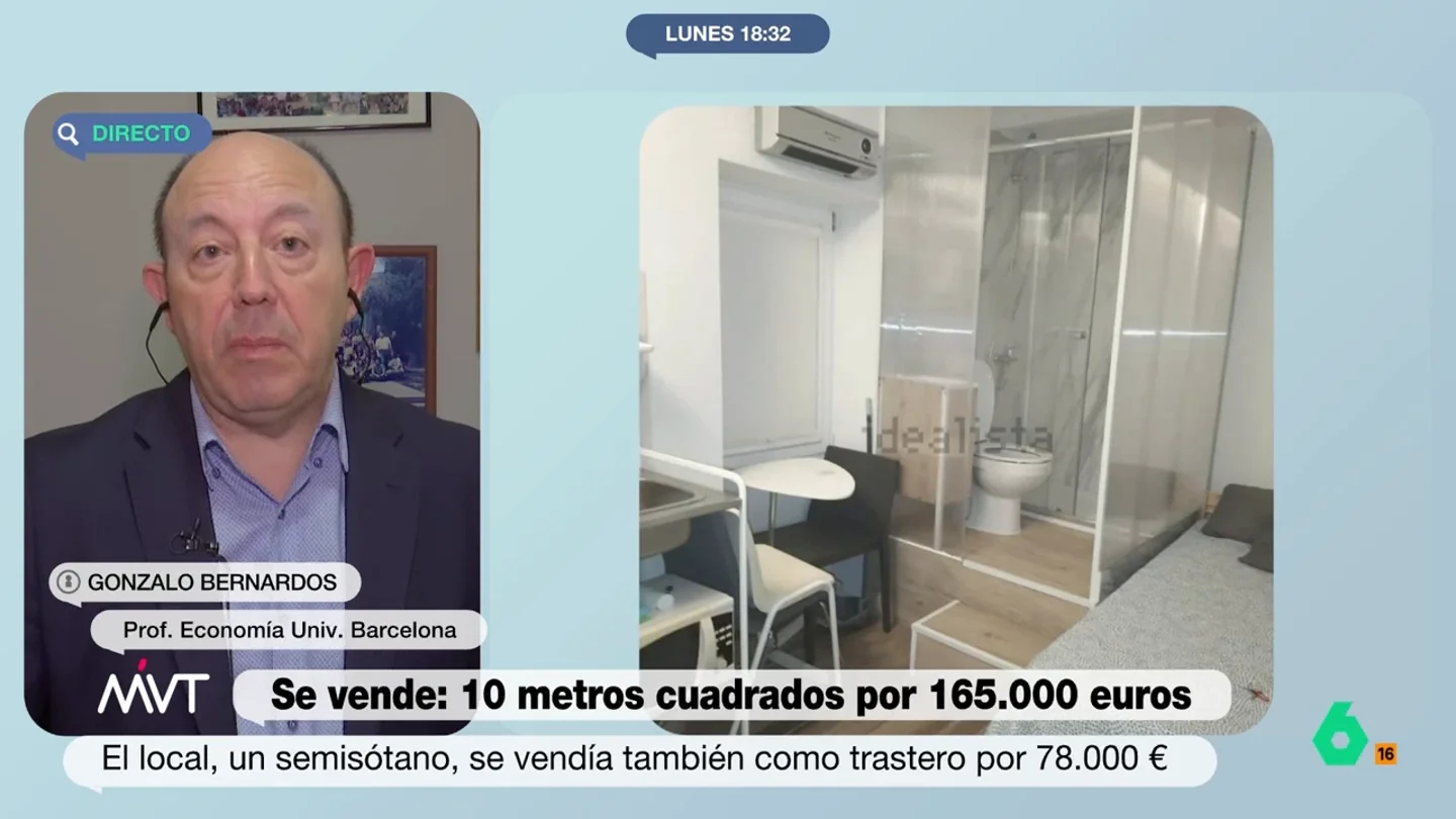 Gonzalo Bernardos reacciona a un 'piso' de 10 metros en Gran Vía por 165.000 euros: "Esto no es una vivienda, es un trastero" Gonzalo Bernardos reacciona a un 'piso' de 10 metros en Gran Vía por 165.000 euros: "Esto no es una vivienda, es un trastero"