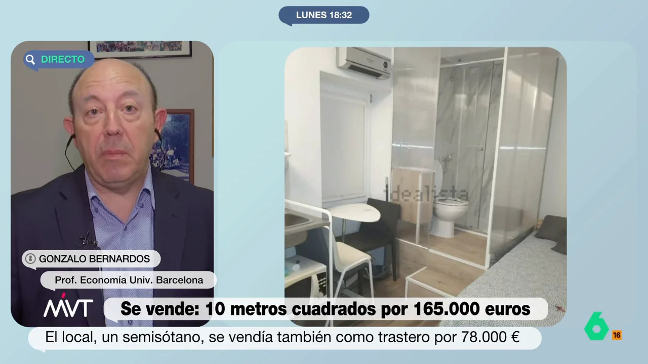 Gonzalo Bernardos reacciona a un 'piso' de 10 metros en Gran Vía por 165.000 euros: "Esto no es una vivienda, es un trastero"