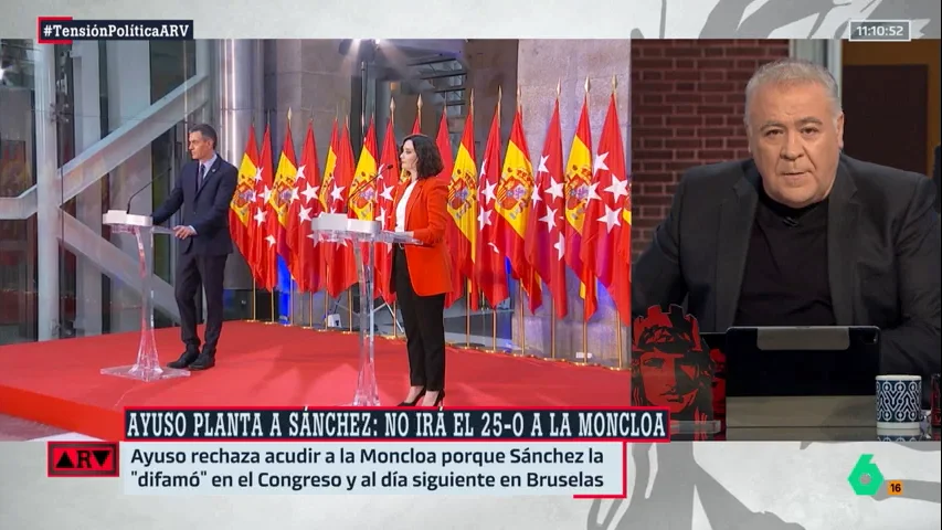 Ferreras, tras el plantón de Ayuso a Sánchez: "No puede hacerse la ofendida, le ha llamado dictador durante meses"