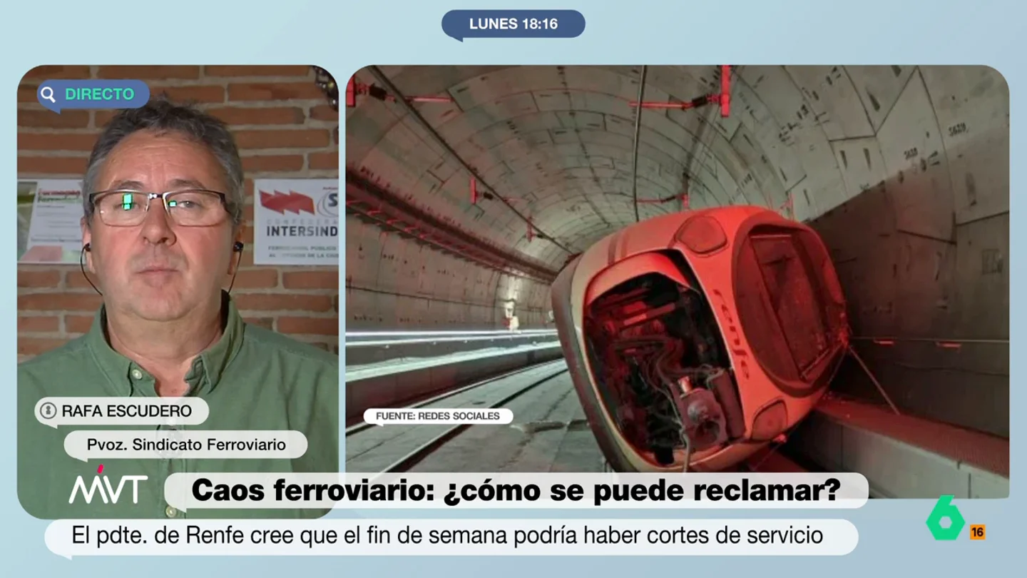 El portavoz del sindicato ferroviario explica la causa del aumento de incidencias en Renfe: "Tenemos carencias" El portavoz del sindicato ferroviario explica la causa del aumento de incidencias en Renfe: "Tenemos carencias"