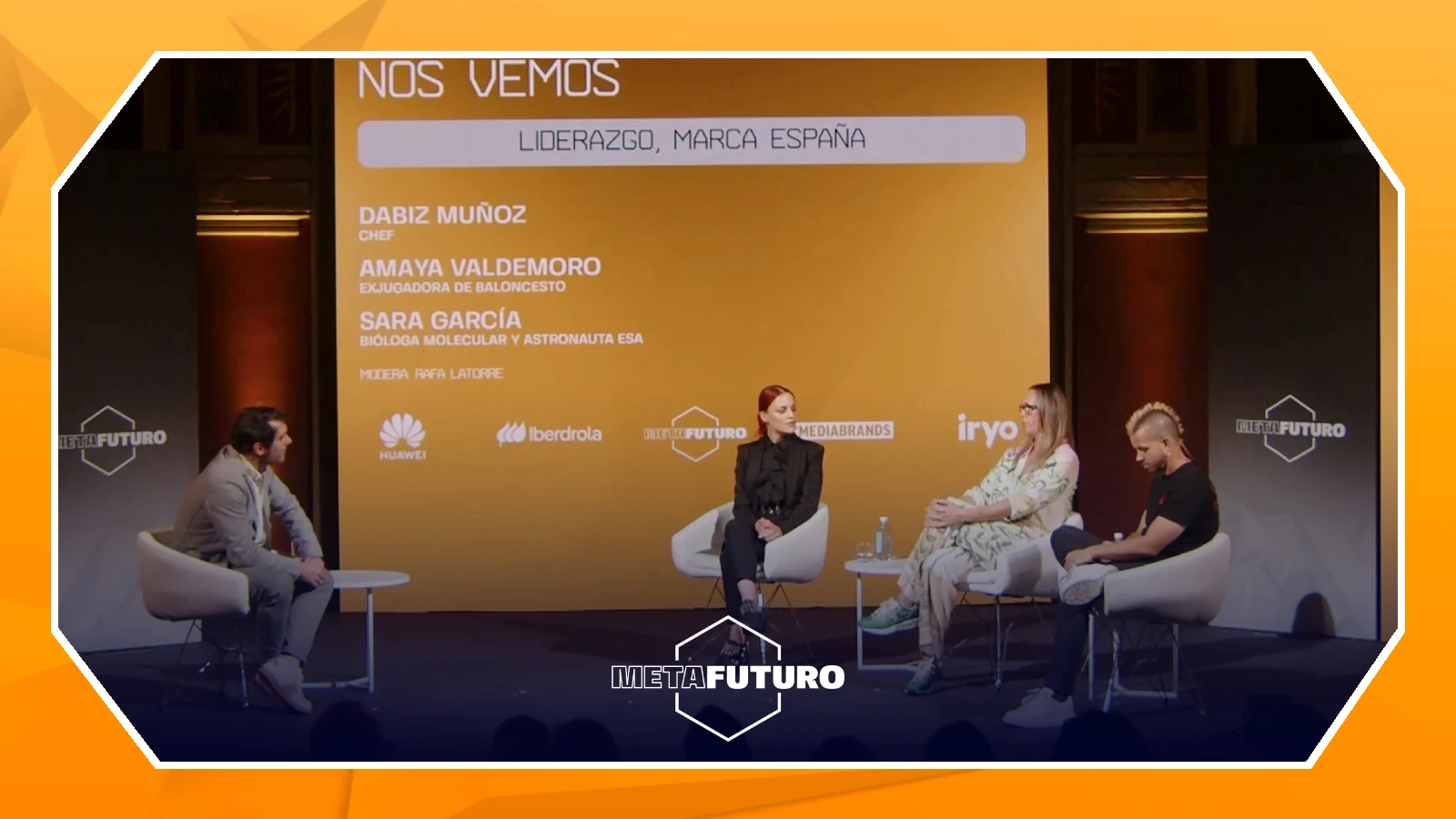 Mesa redonda en Metafuturo con Dabiz Muñoz, Amaya Valdemoro y Sara García, moderada por Rafa Latorre. 