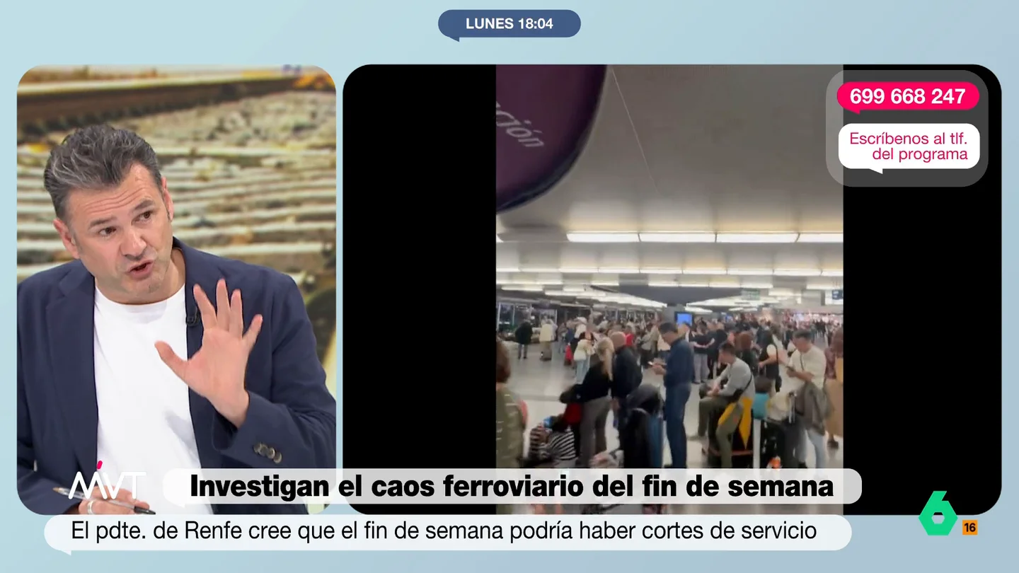Iñaki López carga contra el sistema radial del ferrocarril: "Madrid no fabrica un tornillo, pero hay AVE para todos" "El sistema radial hace que cualquier problema en Madrid se ve amplificado en el resto del país", comenta Iñaki López en este vídeo donde analiza el caos producido por el descarrilamiento de un tren en el túnel entre Chamartín y Atocha.
