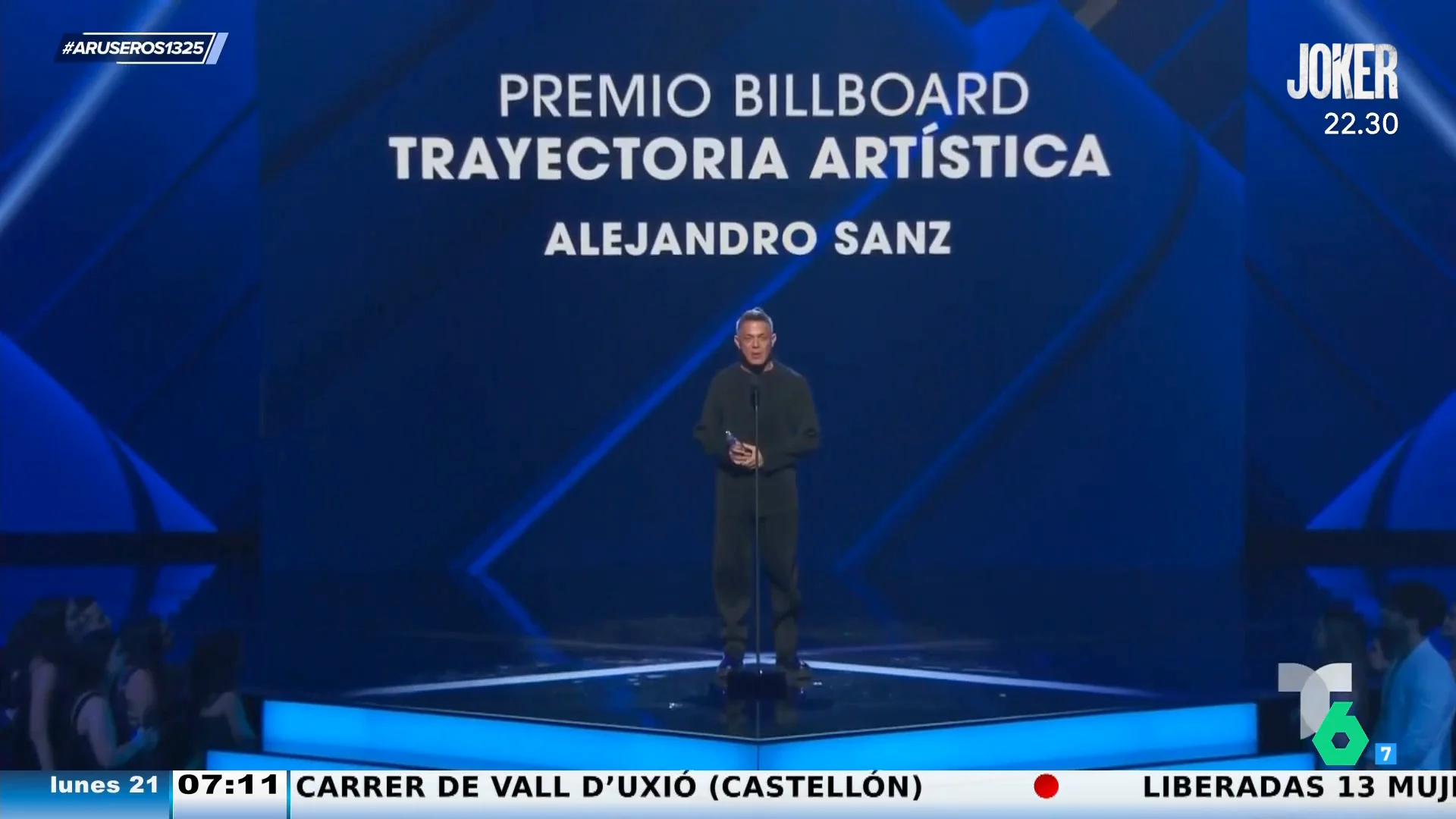 Alejandro Sanz recibe el Premio Billboard Trayectoria Artística: "La música es lo que mueve este corazón"