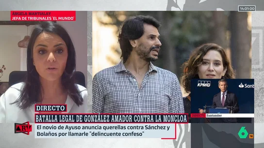 Ángela Martialay, del novio de Ayuso trar querellarse contra Sánchez y Bolaños: "Dice que no tiene que soportar que le llamen delincuente" Ángela Martialay, del novio de Ayuso trar querellarse contra Sánchez y Bolaños: "Dice que no tiene que soportar que le llamen delincuente"