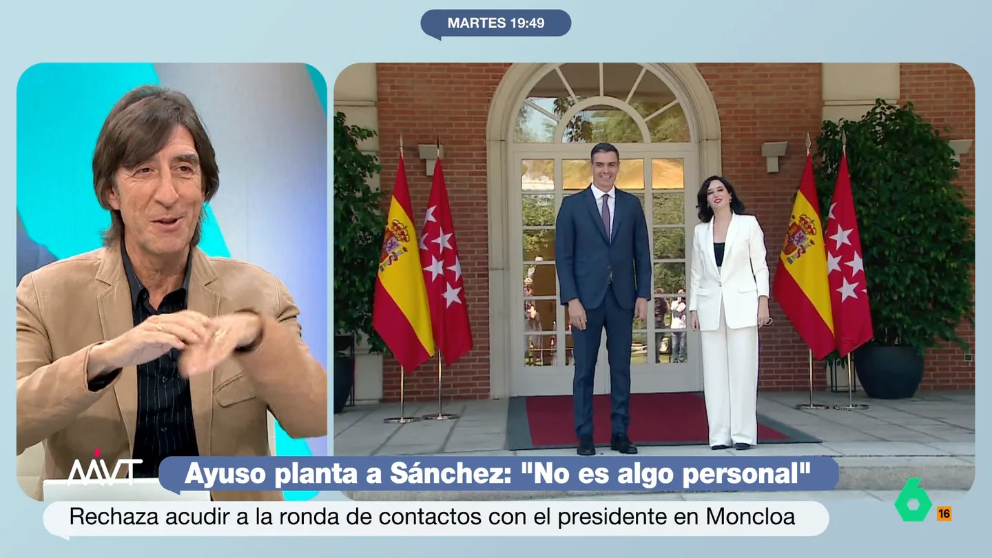 Benjamín Prado, sobre la citación a Pedro Sánchez en la comisión de la Asamblea Más Vale Tarde analiza la citación a Pedro Sánchez en la comisión de investigación de la Asamblea de Madrid sobre la Universidad Complutense y Begoña Gómez. "Mucho más lejos de lo que ha llegado el PP nacional", comenta Cristina Pardo.