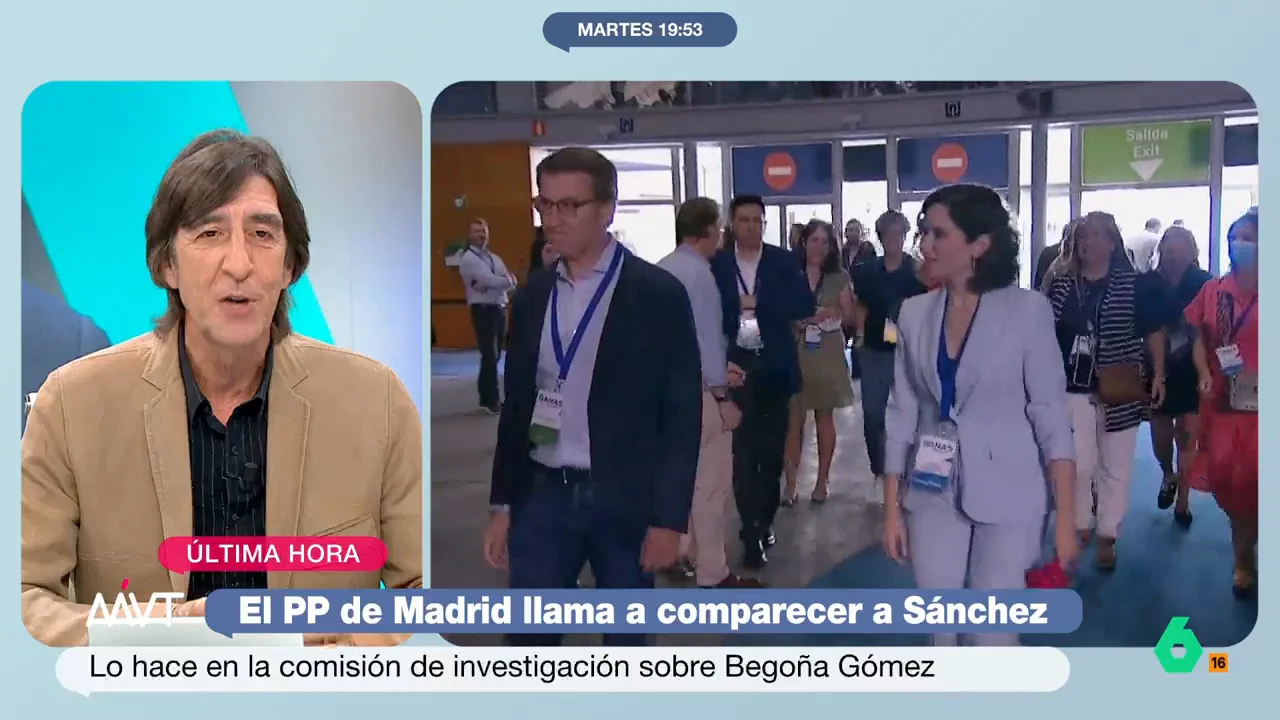 Benjamín Prado ve "irrespetuoso", "irresponsable" y "cobarde" el 'no' de Ayuso a verse con Sánchez en Moncloa El escritor expone que "no acudir a una reunión, y más si es con un presidente del Gobierno, es maleducado y, siendo la presidenta de una comunidad autónoma, es irrespetuoso con el cargo que ocupa".
