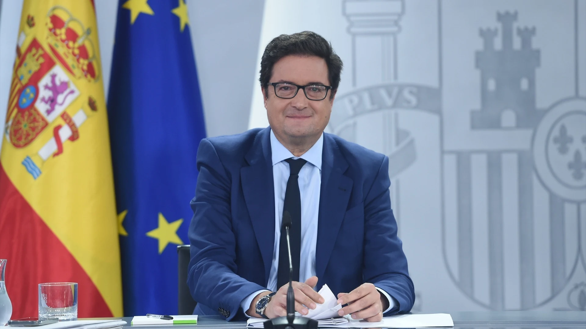 Imagen de Óscar López durante una rueda de prensa posterior a la reunión del Consejo de Ministros.