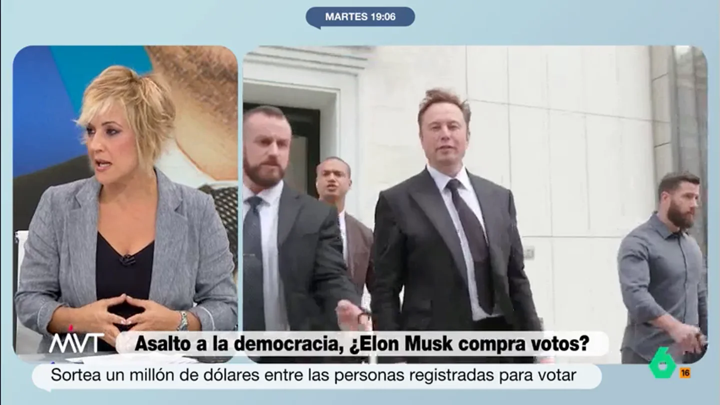 Cristina Pardo, sobre Donald Trump y la 'táctica' de Elon Musk: "Estás dando el mensaje de que solo puedes ganar comprando votos" Cristina Pardo, sobre Donald Trump y la 'táctica' de Elon Musk: "Estás dando el mensaje de que solo puedes ganar comprando votos"