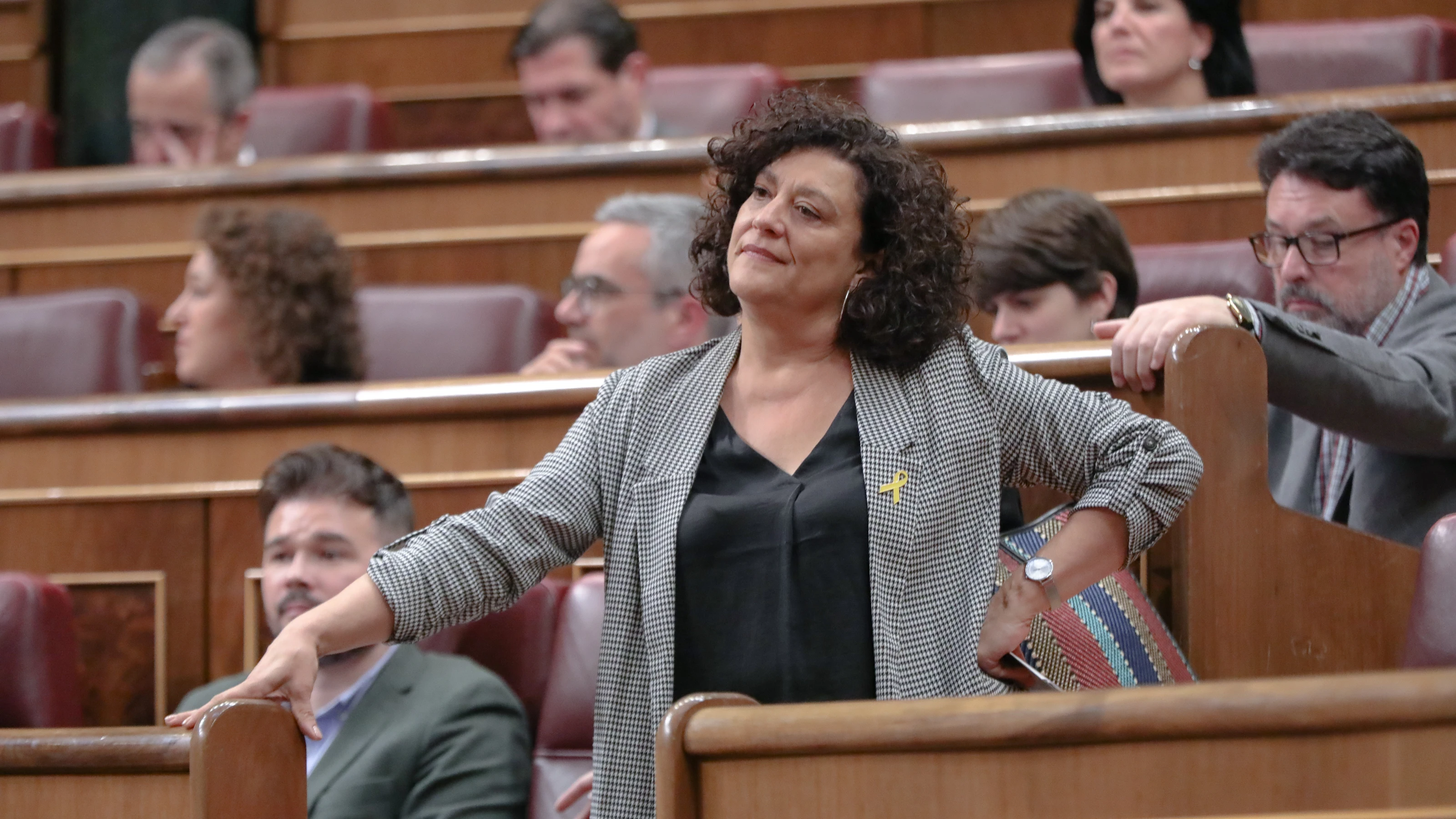 La diputada de ERC, Pilar Valluguera, durante una sesión plenaria en el Congreso de los Diputados.