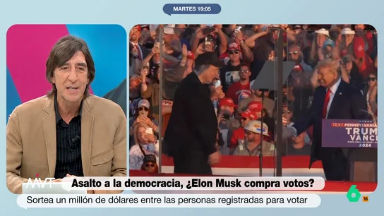 Benjamín Prado, sobre la compra de votos de Elon Musk: "Es un tipo que se piensa que todo se puede comprar" Benjamín Prado, sobre la compra de votos de Elon Musk: "Es un tipo que se piensa que todo se puede comprar"