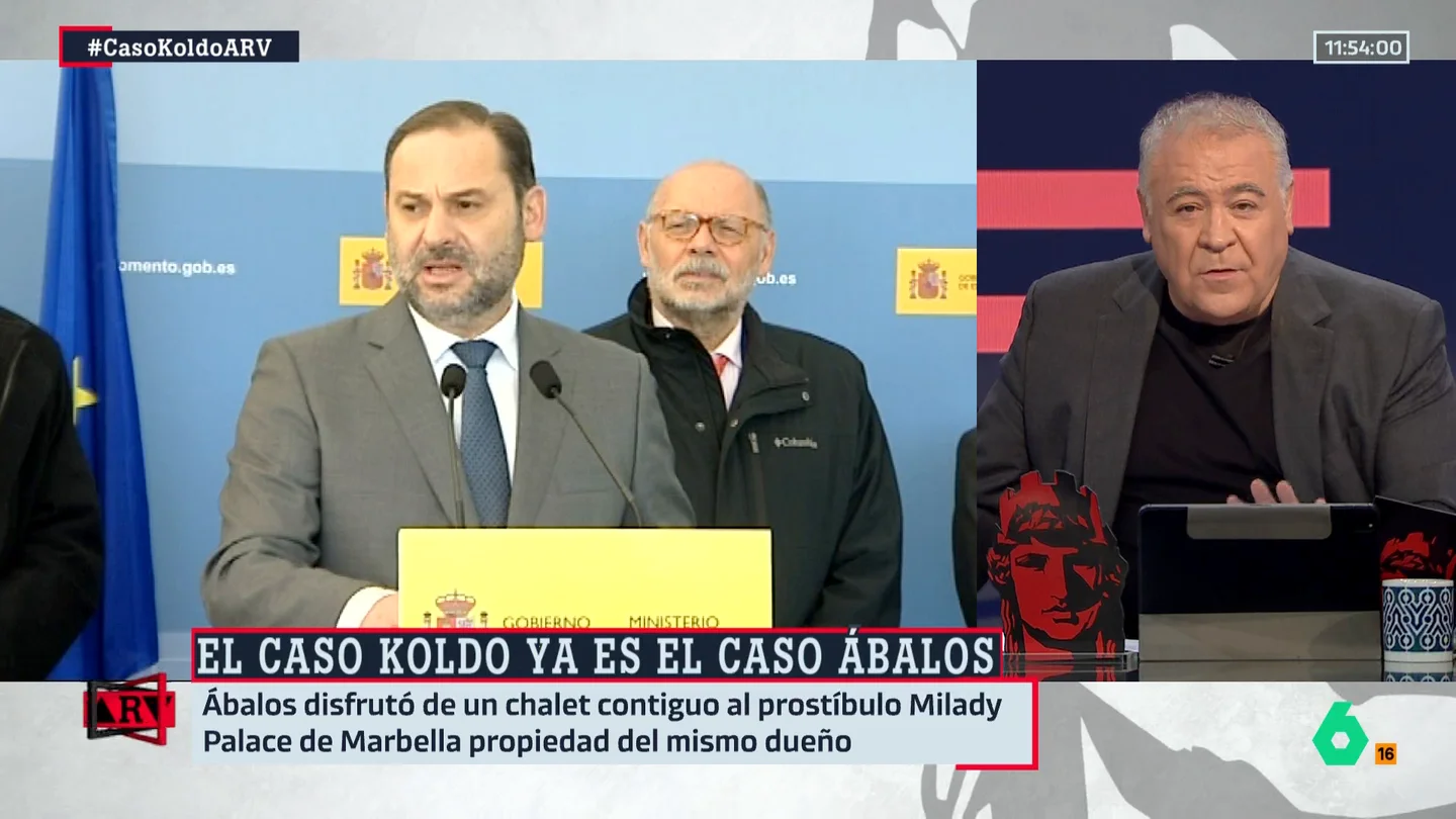 Ferreras, de las vacaciones de 20.000 euros de Ábalos: "Con el sueldo de ministro y siendo familia numerosa, complicado" Ferreras, de las vacaciones de 20.000 euros de Ábalos: "Con el sueldo de ministro y siendo familia numerosa, complicado"